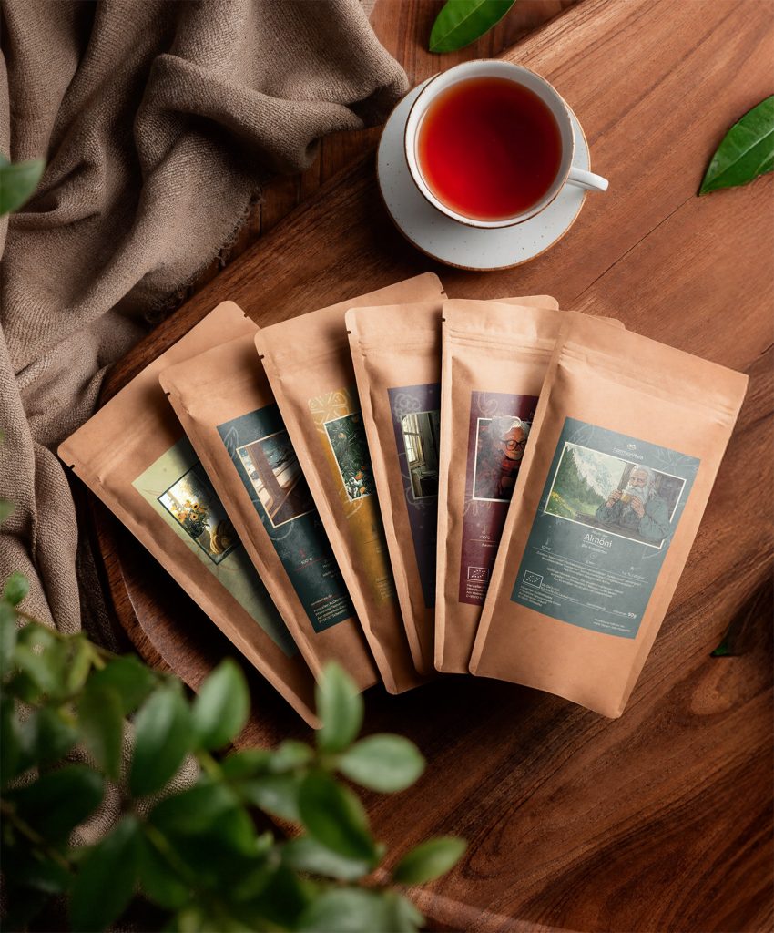 Die Teesorten meines eigenen Unternehmens im Teemarkt in Deutschland